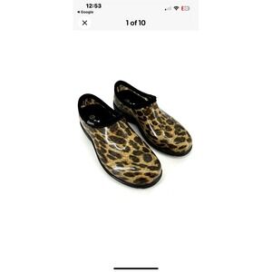 SLOGGERS Women's Slip-on Shoes Leopard Pattern Made in USA Size 7